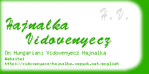 hajnalka vidovenyecz business card